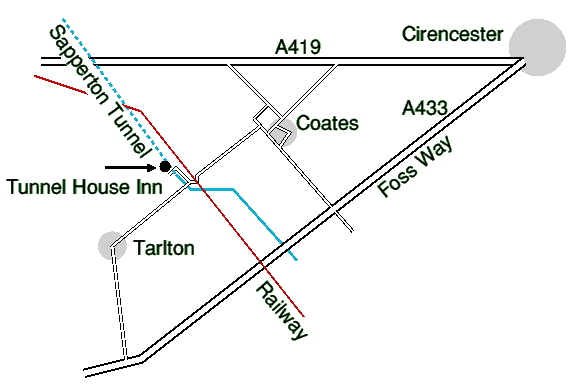 Map of Sapperton Tunnel